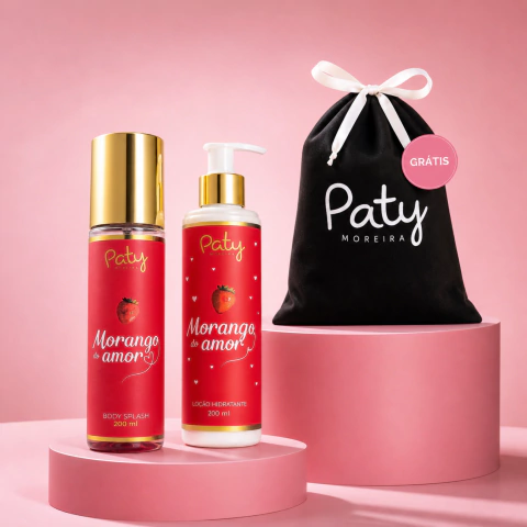 Kit Cheirinho de Morango - Body Splash e Hidratante | Morango do Amor Paty Moreira
